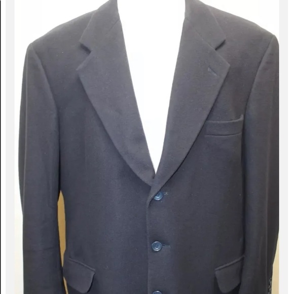 Gianfranco Ruffini Italy Cashmere Blend Black Men Blazer Lined 44S 3 Buttons - Picture 2 of 14